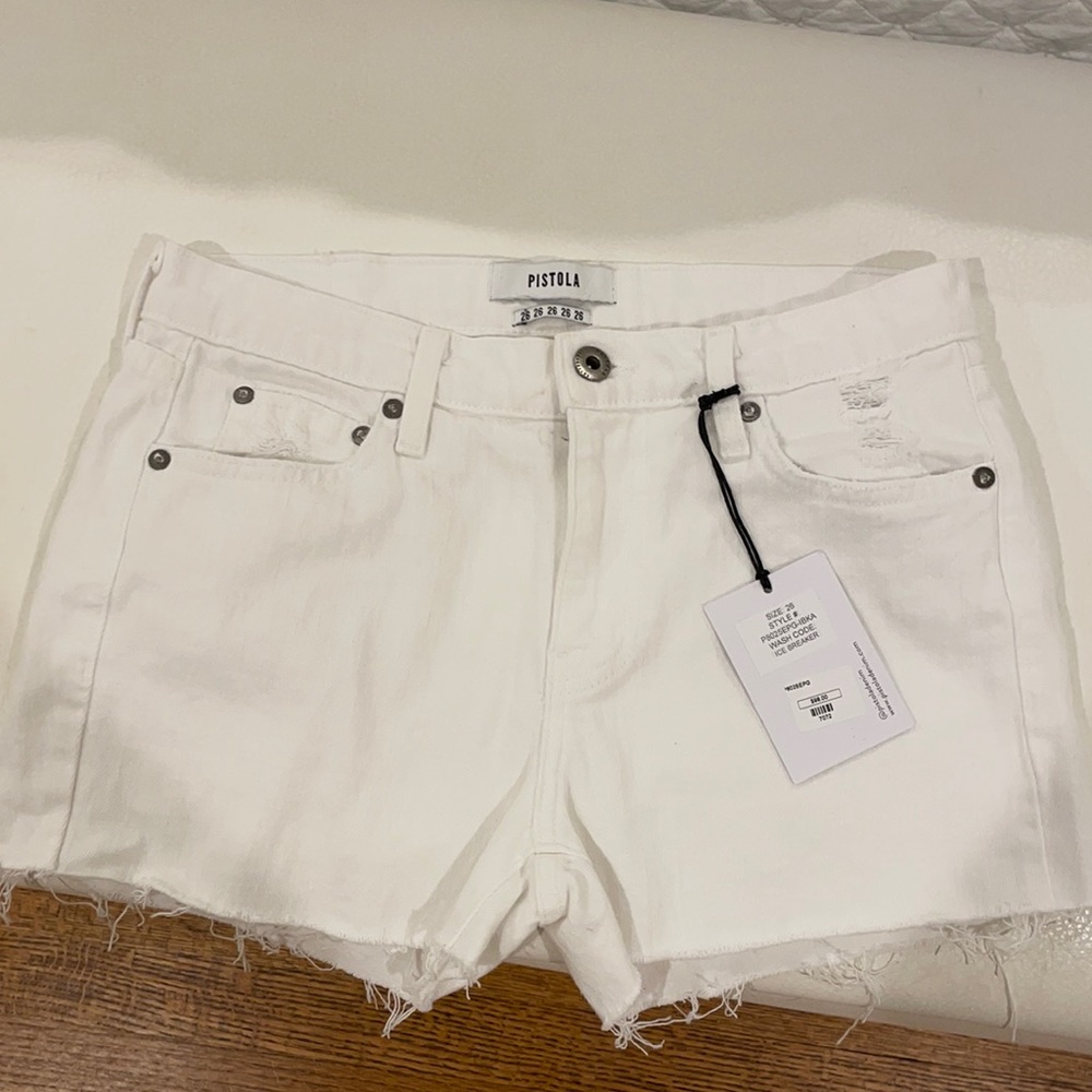 White Jean Shorts